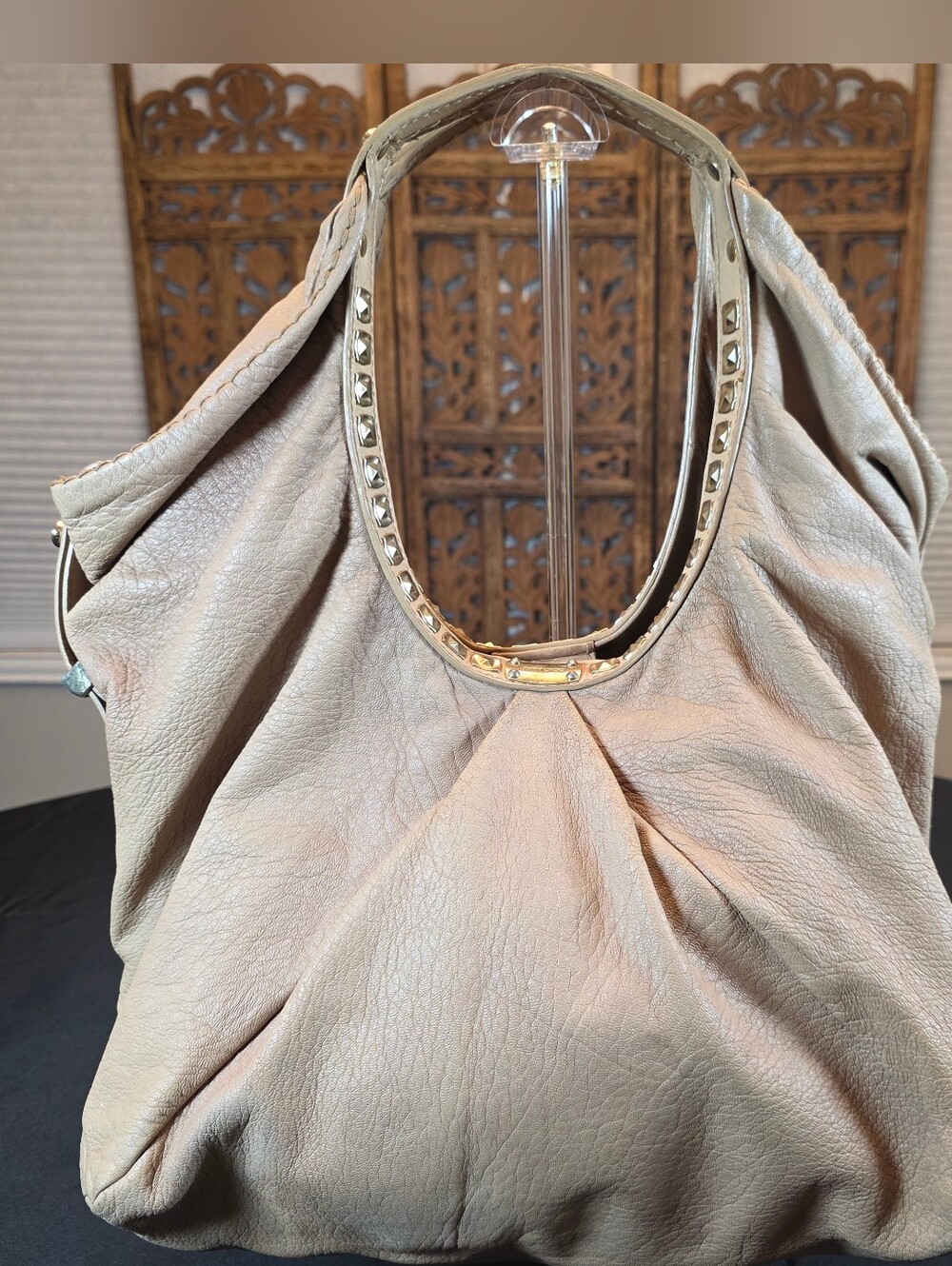 Vintage BoHo Jimmy Choo Studded Leather Handbag. comes with COA
